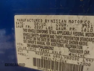 2010 Nissan Sentra SR with VIN 3N1AB6AP9AL666262, listed as a IAAI auction lot 41862936 with 105,095 mi miles and . Bid and sale history available at DreamBid. Image 9.