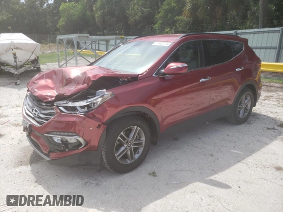 2018 Hyundai Santa Fe 2.4L with VIN 5XYZU3LB4JG508929, listed as a Copart auction lot 63962125 with 51,334 mi miles and Salvage title. Bid and sale history available at DreamBid. Image 1.