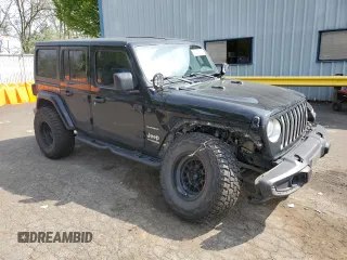 2020 Jeep Wrangler Unlimited Sahara with VIN 1C4HJXEN0LW213643, listed as a Copart auction lot 53343675 with 95,373 mi miles and Salvage title. Bid and sale history available at DreamBid. Image 4.