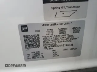 2023 Cadillac XT5 AWD Sport with VIN 1GYKNGRS4PZ176086, listed as a Copart auction lot 53955535 with 15,709 mi miles and Salvage title. Bid and sale history available at DreamBid. Image 13.