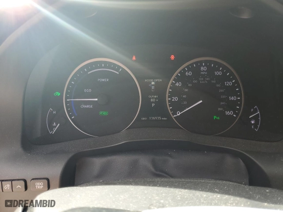 2013 Lexus ES 300h Hybrid with VIN JTHBW1GG7D2001154, listed as a Copart auction lot 52110385 with 136,935 mi miles and Salvage Title. Bid and sale history available at carsss.com. Image 9.