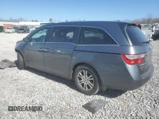 2013 Honda Odyssey EX-L with VIN 5FNRL5H6XDB015049, listed as a Copart auction lot 48691415 with 150,480 mi miles and Salvage Title. Bid and sale history available at DreamBid. Image 2.