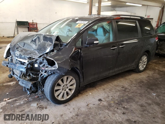 2013 Toyota Sienna XLE with VIN 5TDDK3DC4DS070167, listed as a Copart auction lot 46992565 with Not Provided miles and Salvage Title. Bid and sale history available at DreamBid. Image 1.