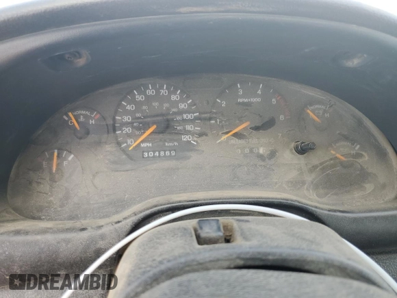 1998 Ford Mustang with VIN 1FAFP4448WF269580, listed as a Copart auction lot 54861155 with 304,869 mi miles and Salvage title. Bid and sale history available at DreamBid. Image 9.