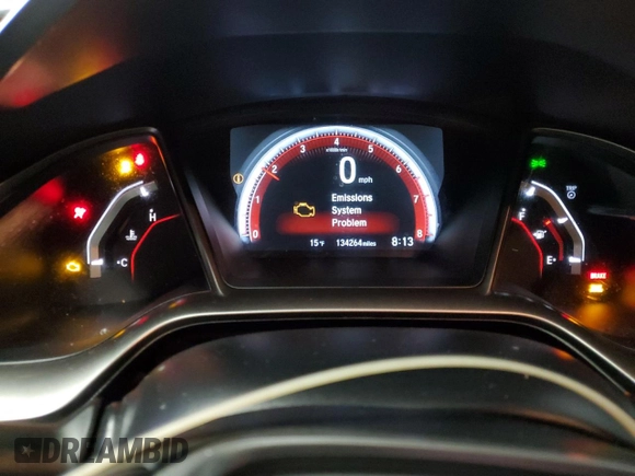 2018 Honda Civic Si with VIN 2HGFC1E56JH705069, listed as a Copart auction lot 45688515 with 134,264 mi miles and Salvage Title. Bid and sale history available at DreamBid. Image 9.