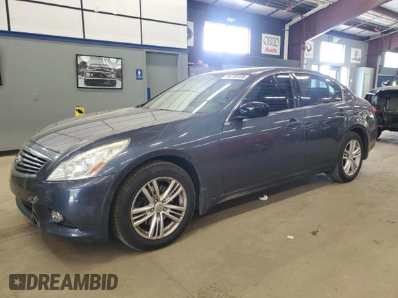 2011 Infiniti G25 x with VIN JN1DV6AR9BM452272, listed as a Copart auction lot 56738105 with 190,056 mi miles and Salvage title. Bid and sale history available at DreamBid. Image 1.