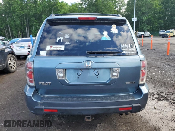 2007 Honda Pilot EX-L with VIN 2HKYF18507H528092, listed as a Copart auction lot 61456745 with 251,496 mi miles and Salvage title. Bid and sale history available at DreamBid. Image 6.