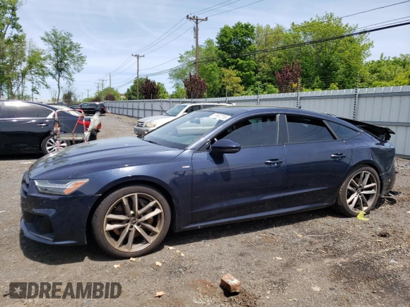 2021 Audi A7 z VIN WAUTPBF21MN085269, wystawiony jako Copart lot #57667215 z przebiegiem Nie podano mil oraz Szkody całkowita. Historia ofert i sprzedaży dostępna na DreamBid. Obrazek 1.