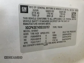 2013 Chevrolet Silverado 1500 LT with VIN 3GCPKSE74DG330767, listed as a Copart auction lot 49609515 with 252,108 mi miles and Salvage Title. Bid and sale history available at DreamBid. Image 14.