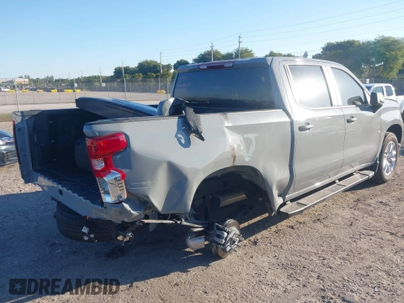 2024 Chevrolet Silverado 1500 Custom with VIN 3GCPABEK5RG427555, listed as a IAAI auction lot 41783357 with 5,921 mi miles and . Bid and sale history available at DreamBid. Image 4.