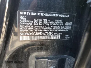 2017 BMW X3 xDrive28i z VIN 5UXWX9C30H0W73090, wystawiony jako Copart lot #56329455 z przebiegiem 138 863 mil mil oraz Szkoda całkowita • Salvage title. Historia ofert i sprzedaży dostępna na DreamBid. Obrazek 13.