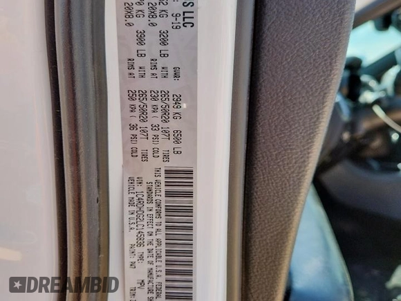 2020 Dodge Durango GT with VIN 1C4RDHDG2LC145836, listed as a Copart auction lot 58316985 with 117,736 mi miles and Salvage title. Bid and sale history available at DreamBid. Image 13.