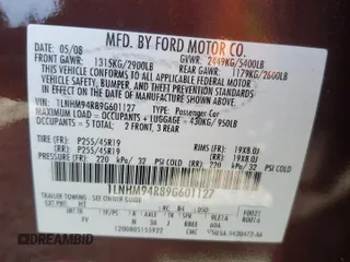 2009 Lincoln MKS z VIN 1LNHM94R89G601127, wystawiony jako Copart lot #60551075 z przebiegiem 102 000 mil mil oraz Szkoda całkowita • Salvage title. Historia ofert i sprzedaży dostępna na DreamBid. Obrazek 12.