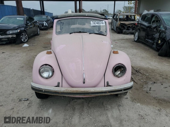 1968 Volkswagen Beetle with VIN 158471748, listed as a Copart auction lot 74748374 with Not Provided miles and Salvage Title. Bid and sale history available at DreamBid. Image 5.