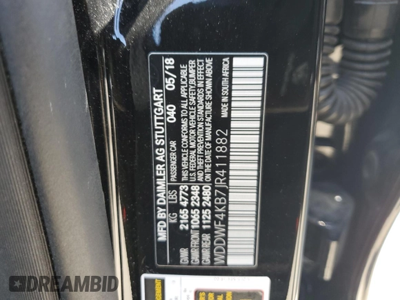 2018 Mercedes-Benz C 300 z VIN WDDWF4KB7JR411882, wystawiony jako Copart lot #54188285 z przebiegiem 52 649 mil mil oraz Szkoda całkowita • Salvage title. Historia ofert i sprzedaży dostępna na DreamBid. Obrazek 12.