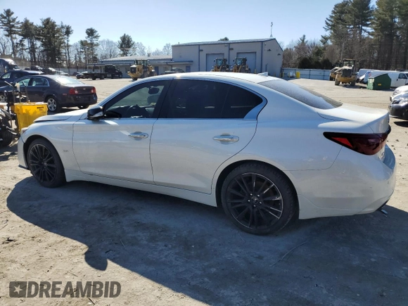 2020 Infiniti Q50 with VIN JN1EV7ARXLM254439, listed as a Copart auction lot 44926835 with 43,146 mi miles and Salvage Title. Bid and sale history available at DreamBid. Image 2.
