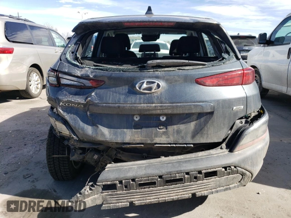2022 Hyundai Kona SE with VIN KM8K2CAB5NU901686, listed as a Copart auction lot 46124735 with 40,748 mi miles and Salvage Title. Bid and sale history available at carsss.com. Image 6.