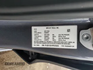 2023 Tesla Model 3 with VIN 5YJ3E1EA1PF678225, listed as a Copart auction lot 62634945 with 24,932 mi miles and Salvage title. Bid and sale history available at DreamBid. Image 12.