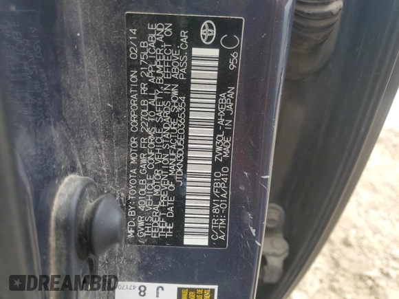 2014 Toyota Prius Four with VIN JTDKN3DU5E0365354, listed as a Copart auction lot 56184255 with 291,295 mi miles and Clean Title. Bid and sale history available at DreamBid. Image 13.