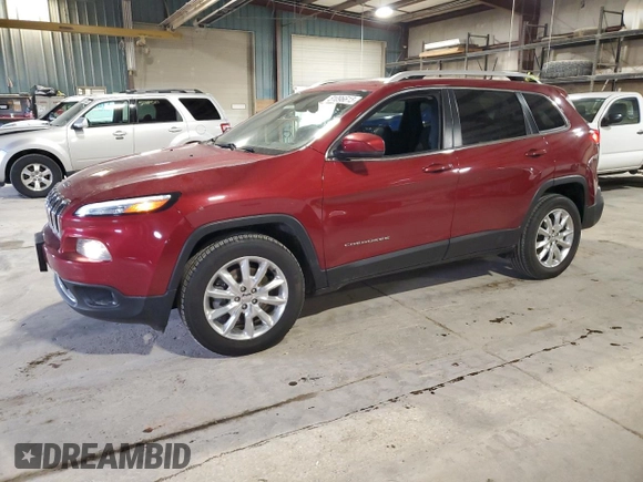 2016 Jeep Cherokee Limited with VIN 1C4PJMDB2GW134627, listed as a Copart auction lot 51096615 with 51,286 mi miles and Salvage Title. Bid and sale history available at DreamBid. Image 1.