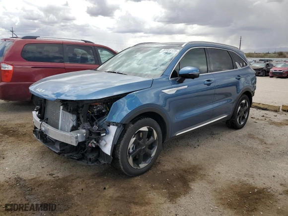 2025 Kia Sorento Hybrid SX Prestige with VIN KNDRKDJG1S5305887, listed as a Copart auction lot 51926125 with 9,910 mi miles and Salvage Title. Bid and sale history available at carsss.com. Image 1.