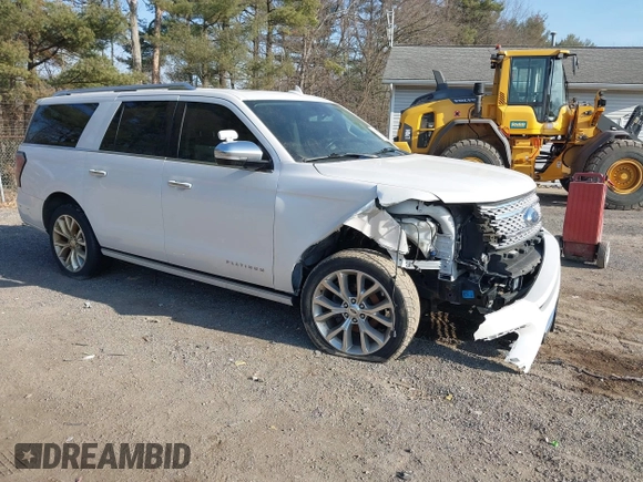 2019 Ford Expedition Max Platinum with VIN 1FMJK1MTXKEA16488, listed as a IAAI auction lot 41795368 with 127,246 mi miles and . Bid and sale history available at DreamBid. Image 1.