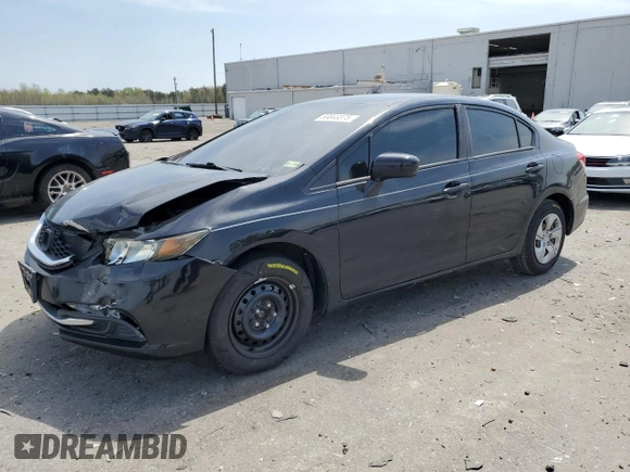 2015 Honda Civic Sedan LX with VIN 19XFB2F51FE044088, listed as a Copart auction lot 53043375 with 113,393 mi miles and Salvage Title. Bid and sale history available at carsss.com. Image 1.