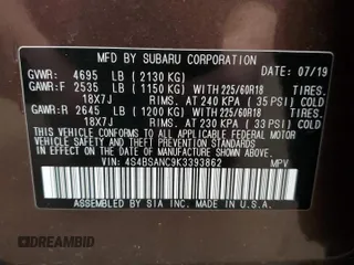 2019 Subaru Outback Limited with VIN 4S4BSANC9K3393862, listed as a Copart auction lot 51591485 with 97,620 mi miles and Salvage Title. Bid and sale history available at DreamBid. Image 13.