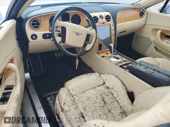 2007 Bentley Continental GT with VIN SCBDR33WX7C047167, listed as a Copart auction lot 74546784 with 0 mi miles and Salvage Title. Bid and sale history available at carsss.com. Image 8.