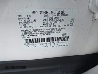 2021 Ford Explorer XLT with VIN 1FMSK8DH4MGA10203, listed as a IAAI auction lot 40713164 with 48,285 mi miles. Bid and sale history available at carsss.com. Image 9.