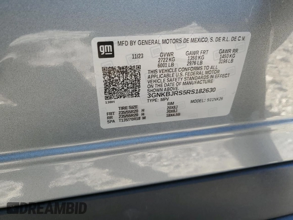 2024 Chevrolet Blazer LT with VIN 3GNKBJRS5RS182630, listed as a Copart auction lot 76085844 with 3,587 mi miles and Salvage title. Bid and sale history available at DreamBid. Image 13.