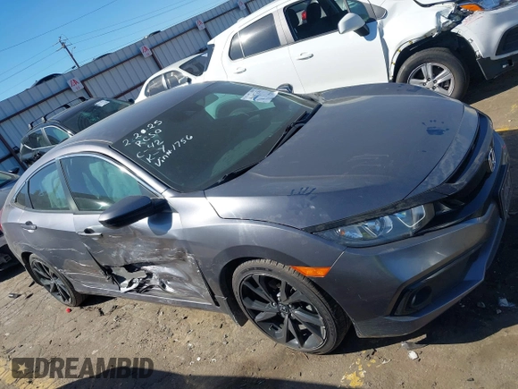 2020 Honda Civic Sedan Sport with VIN 19XFC2F81LE011756, listed as a IAAI auction lot 41667156 with 79,527 mi miles. Bid and sale history available at carsss.com. Image 13.