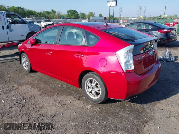 2010 Toyota Prius II with VIN JTDKN3DU6A0199999, listed as a IAAI auction lot 42010583 with 106,143 mi miles. Bid and sale history available at carsss.com. Image 3.