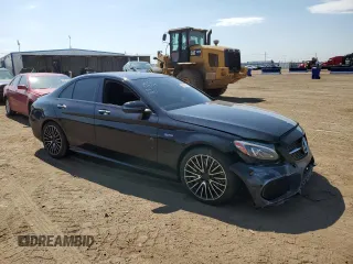 2018 Mercedes-Benz C 43 AMG with VIN 55SWF6EB4JU256519, listed as a Copart auction lot 63556254 with 66,677 mi miles and Salvage Title. Bid and sale history available at carsss.com. Image 4.