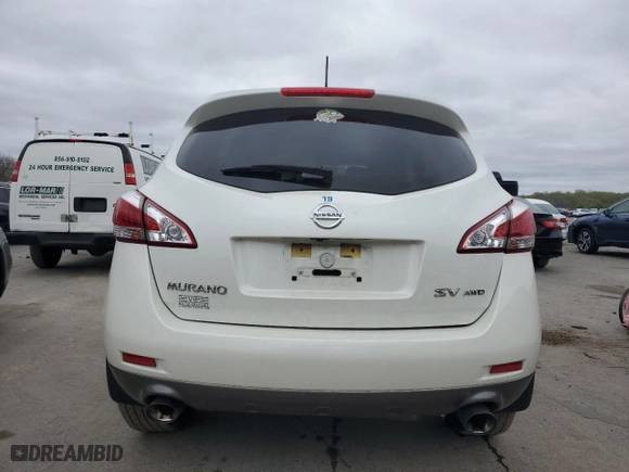 2012 Nissan Murano SV with VIN JN8AZ1MW8CW210804, listed as a Copart auction lot 51558744 with 106,806 mi miles and Salvage Title. Bid and sale history available at carsss.com. Image 6.