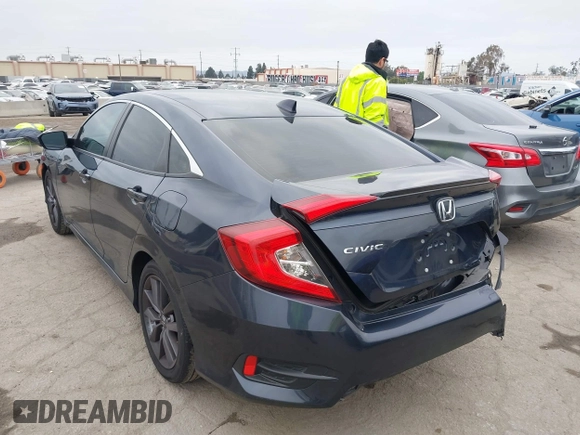2020 Honda Civic Sedan EX-L with VIN 19XFC1F74LE209538, listed as a IAAI auction lot 42035988 with 51,893 mi miles. Bid and sale history available at carsss.com. Image 3.