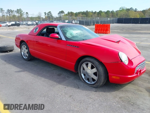2002 Ford Thunderbird Hardtop Premium with VIN 1FAHP60A02Y130882, listed as a IAAI auction lot 41911737 with 18,521 mi miles and . Bid and sale history available at DreamBid. Image 1.
