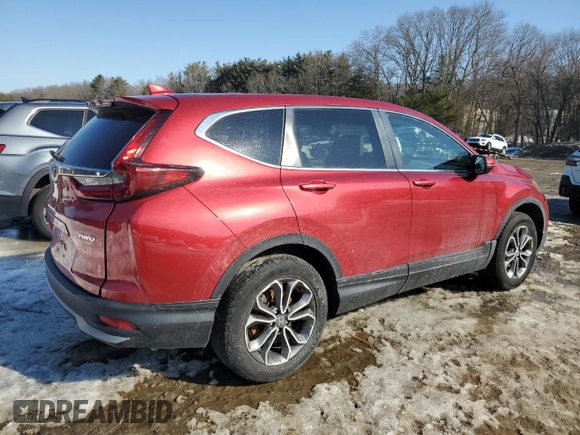 2020 Honda CR-V EX with VIN 2HKRW2H56LH632137, listed as a Copart auction lot 45338365 with 60,147 mi miles and Salvage Title. Bid and sale history available at carsss.com. Image 3.