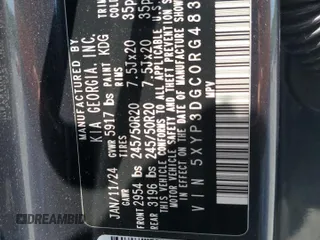 2024 Kia Telluride EX with VIN 5XYP3DGC0RG483526, listed as a Copart auction lot 62360355 with 13,498 mi miles and Salvage title. Bid and sale history available at DreamBid. Image 13.