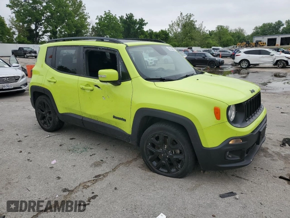 2017 Jeep Renegade Altitude z VIN ZACCJABB9HPF62841, wystawiony jako Copart lot #59734635 z przebiegiem 41 334 mil mil oraz Szkoda całkowita • Salvage title. Historia ofert i sprzedaży dostępna na DreamBid. Obrazek 4.