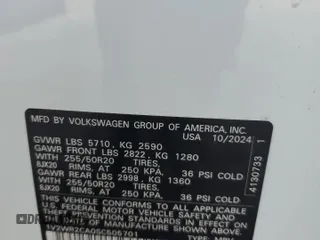 2025 Volkswagen Atlas SE with VIN 1V2WR2CA0SC505701, listed as a Copart auction lot 58421425 with 16,211 mi miles and Clean title. Bid and sale history available at DreamBid. Image 13.
