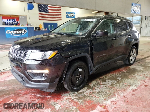 2018 Jeep Compass Latitude with VIN 3C4NJDBB1JT138725, listed as a Copart auction lot 54827685 with 87,526 mi miles and Salvage title. Bid and sale history available at DreamBid. Image 1.