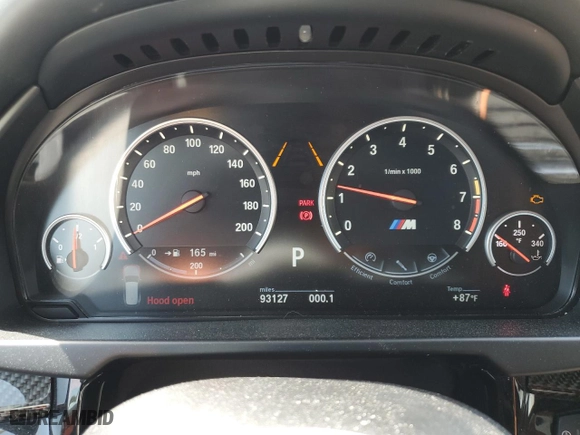 2017 BMW X5 M with VIN 5YMKT6C39H0U39418, listed as a Copart auction lot 51477644 with 93,127 mi miles. Bid and sale history available at carsss.com. Image 9.