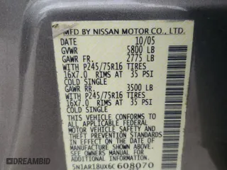 2006 Nissan Pathfinder SE with VIN 5N1AR18UX6C608070, listed as a Copart auction lot 50423295 with 104,889 mi miles and Clean Title. Bid and sale history available at carsss.com. Image 13.
