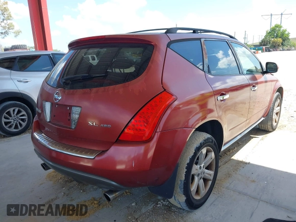 2007 Nissan Murano SL with VIN JN8AZ08W17W646257, listed as a IAAI auction lot 41935488 with 202,225 mi miles and . Bid and sale history available at DreamBid. Image 4.