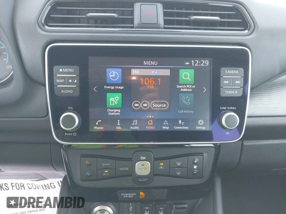 2021 Nissan LEAF SV with VIN 1N4AZ1CV0MC556505, listed as a IAAI auction lot 42438895 with 20,249 mi miles and . Bid and sale history available at DreamBid. Image 18.