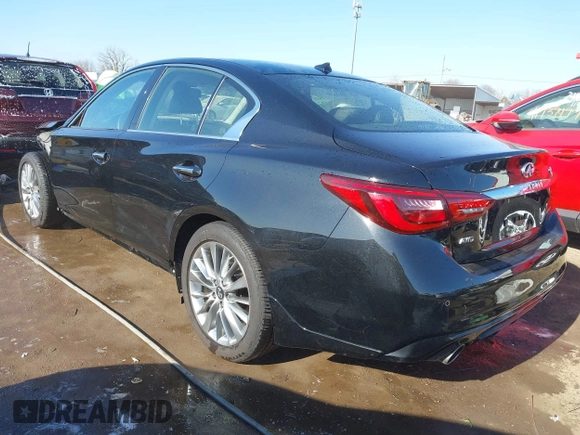 2023 Infiniti Q50 Luxe with VIN JN1EV7BR3PM542405, listed as a IAAI auction lot 41737342 with 12,353 mi miles and . Bid and sale history available at DreamBid. Image 3.