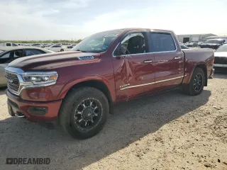 2020 Ram 1500 Limited with VIN 1C6SRFHT1LN371196, listed as a Copart auction lot 49855325 with 44,830 mi miles and Salvage Title. Bid and sale history available at carsss.com. Image 1.