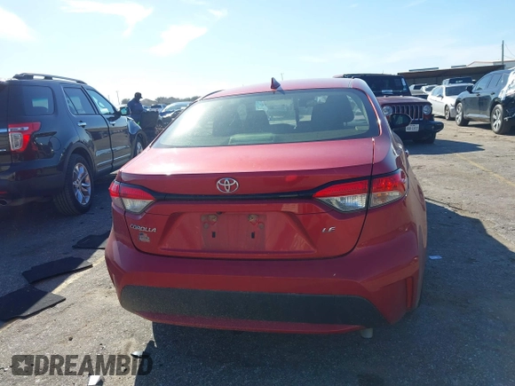 2020 Toyota Corolla LE with VIN JTDEPRAE1LJ083405, listed as a IAAI auction lot 41673933 with 103,222 mi miles. Bid and sale history available at carsss.com. Image 16.