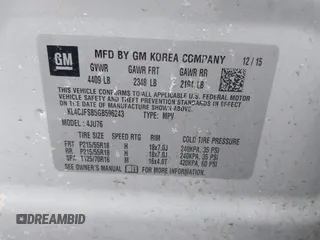 2016 Buick Encore Convenience with VIN KL4CJFSB5GB596243, listed as a IAAI auction lot 41705669 with 42,563 mi miles. Bid and sale history available at carsss.com. Image 9.